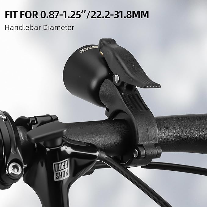 ROCKBROS Bike Bell Classic Bicycle Bell Mountain Bike Bells for Adults with Loud Sound and Fit for 0.87-1.25in/22.2-31.8mm Bicycle Handlebars
