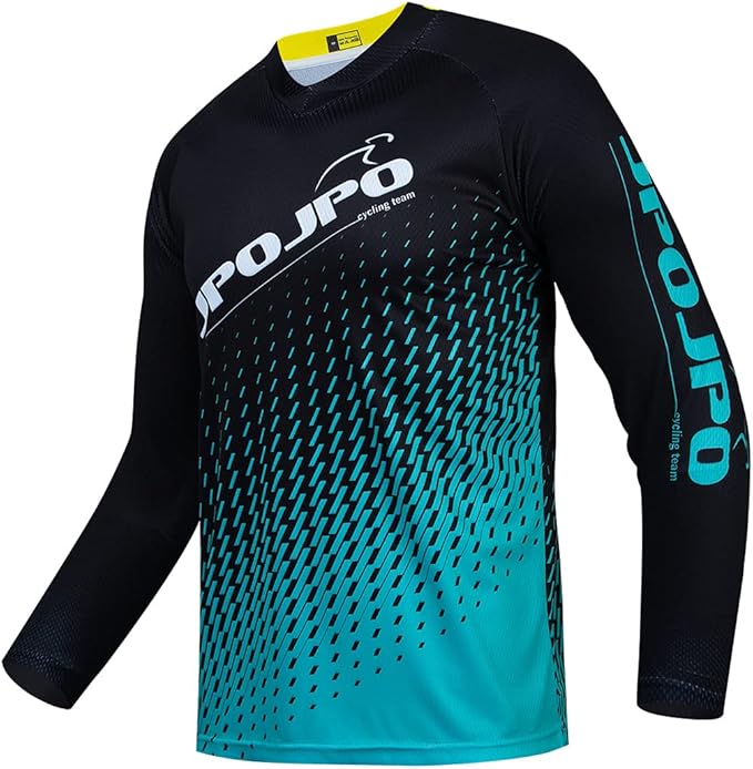Men's Mountain Bike Jersey Long Sleeve MTB Off-Road Motocross Jersey Quick Dry Downhill&Motocross Shirts