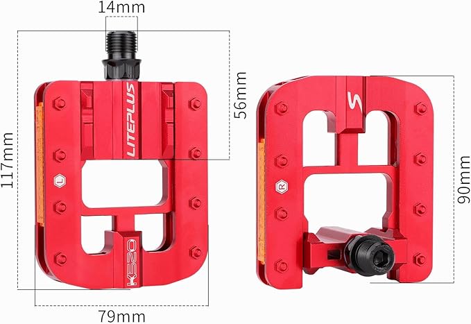 Mountain Bike Pedals- Aluminum Alloy Road Bike Pedals- Folding Mountain Bike Pedals- Anti- Skid Nails Bicycle Pedals- Universal Fit Fooker Pedals 9/16" Compatible