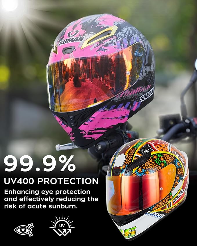 Soman K1 Helmet Visor Replacements, K1S Tinted Helmet Visor Compatible with K1 K1S K3SV K5 K5S UV Protection (Transparent Revo Red)