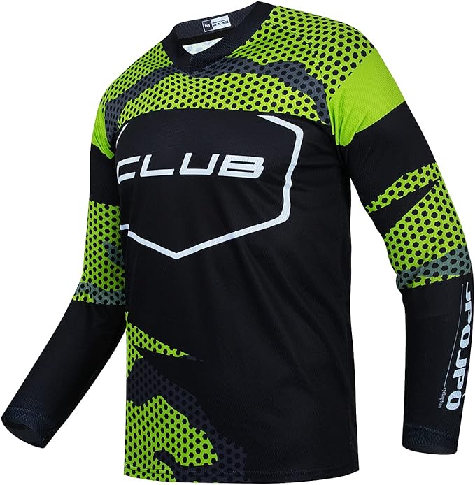 JPOJPO Men's Mountain Bike Jersey Long Sleeve MTB Off-Road Racing Downhill Motocross Shirts Quick Dry&Moisture-Wicking Tops