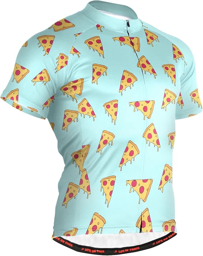 Men's Cycling Bike Jersey Short Sleeve Moisture Wicking, Breathable, Quick Dry Biking Shirt with 3 Rear Pockets