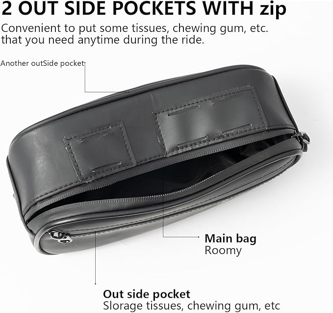 Bike Frame Triangle Bag, 1.2L Water-Resistant Top Tube Bag with Dual Side Pockets, Reflective Cycling Storage Pouch, Multi-Angle Mount for Road, MTB, and Ebike Accessories