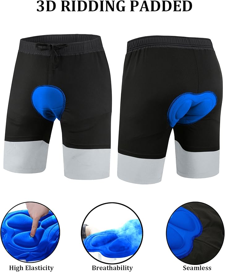Men's Mountain Bike Shorts 3D Padded Baggy Bicycle Riding Cycling Shorts Quick Dry Lightweight Biking Shorts