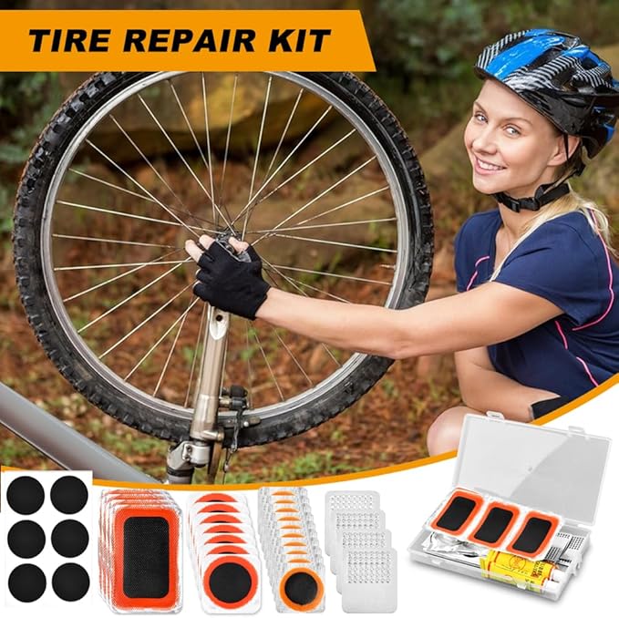 Saycker Bike Tire Repair Kit, Bycicle Inner Tube Puncture Patch Kits,Glueless Patchs for Road Mountain