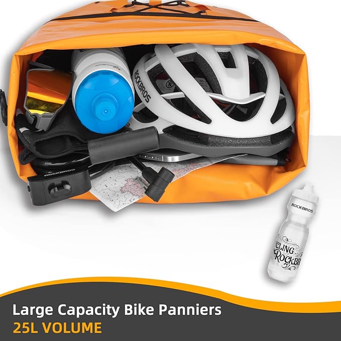 ROCKBROS Bike Panniers Waterproof Bike Rear Rack Bag Max 30L Large Capacity Bike Rear Panniers for Cycling Traveling Commuting 2 Pack