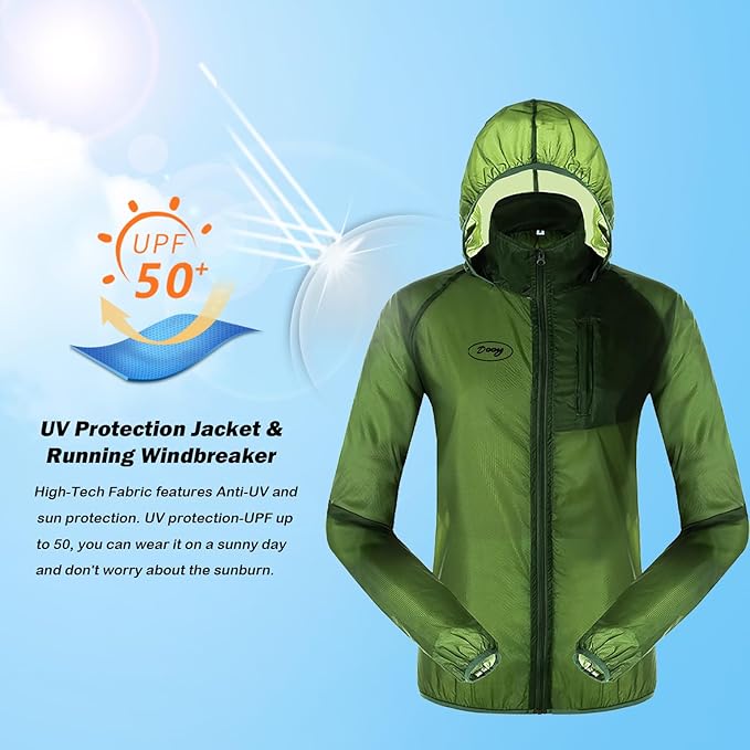 Sun Protection Jacket Ultra Light Thin Breathable Packable Outdoor Cycling Jacket Hoodie Skin Clothing for Men & Women