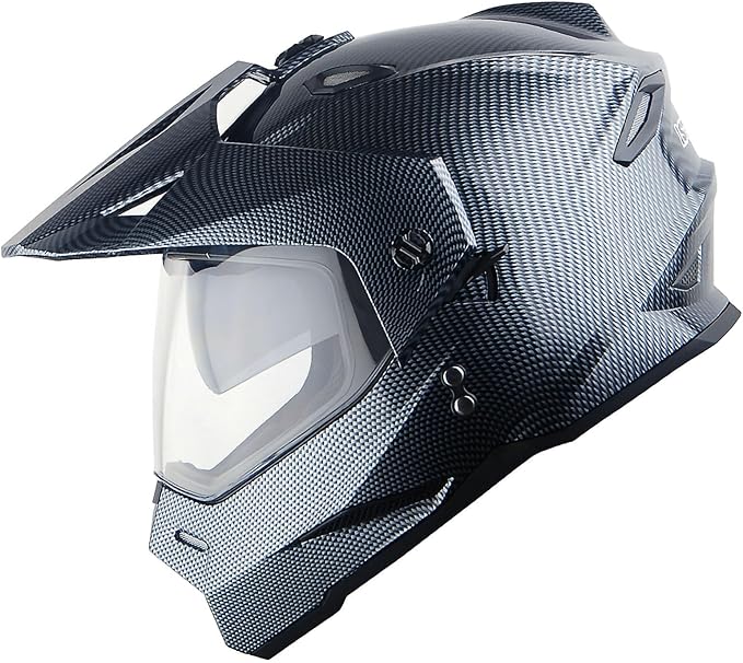 1Storm Dual Sport Motorcycle Motocross Off Road Full Face Helmet Dual Visor: HF802