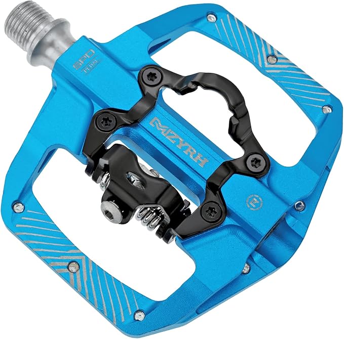 MZYRH Pedal,MTB Mountain Bike Pedals Compatible with Dual Function Sealed Clipless Aluminum 9/16" Bicycle Flat Platform with Cleats for Road, MTB