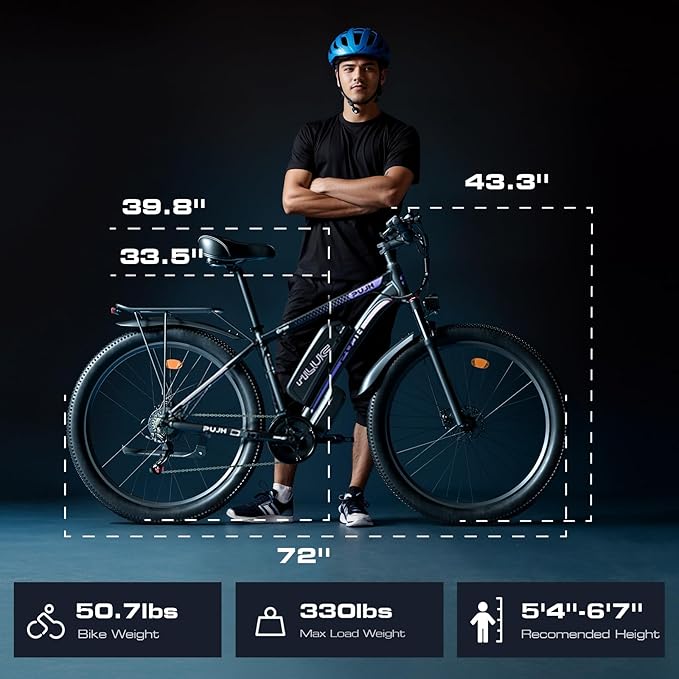 2000W Peak Electric Bike for Adults, 48V 17.5Ah 840Wh 29'' Tires Max 34 mph 30-80 Miles Range City Commuting Class3 Ebike Front Suspension Disc Brake for Off-Road Riding