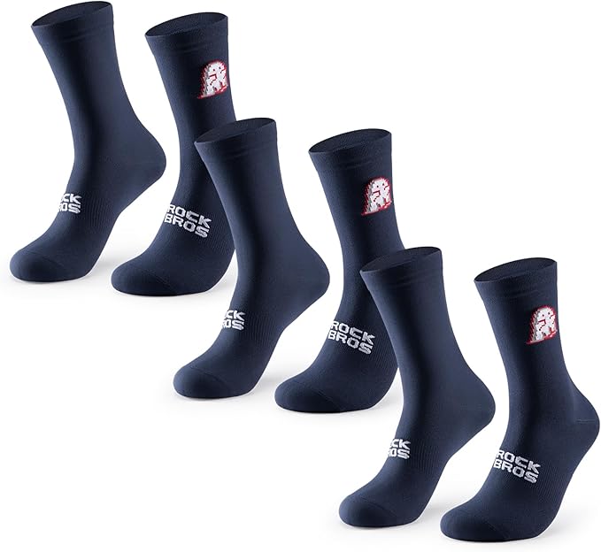ROCKBROS Aerodynamic Cycling Socks with Wear-resistant Heel, VNS Halloween Series Breathable Athletic Crew Socks, 2 & 3-Pack