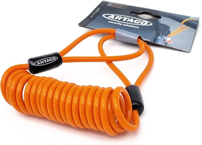 Artago R1 Motorcycle Reminder Cable, Braided Steel Cable Scratch-Resistant Coating, Anti Theft Disc Lock Reminder Cable for Motorcycle Lock, Helmet, Scooter, Bike, Scooter, 140cm/4,6in