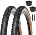 Bike Tires Set:2 Pack 26x2.10, 27.5X 1.95/2.1, 29x2.1/2.25 inch 60 TPI Replacement Bicycle Tires and Inner Tubes with Tire Levers Compatible with Mountain/Off Road Bike