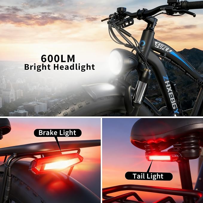 9000W Peak 60V 1560Wh Battery High-Power Dual Motor Ebike, 46MPH 90-100 Miles Long Range, Fat Tire Electric Bike for Adults Men with Hydraulic Disc Brake Electric Bicycle for Off-Road
