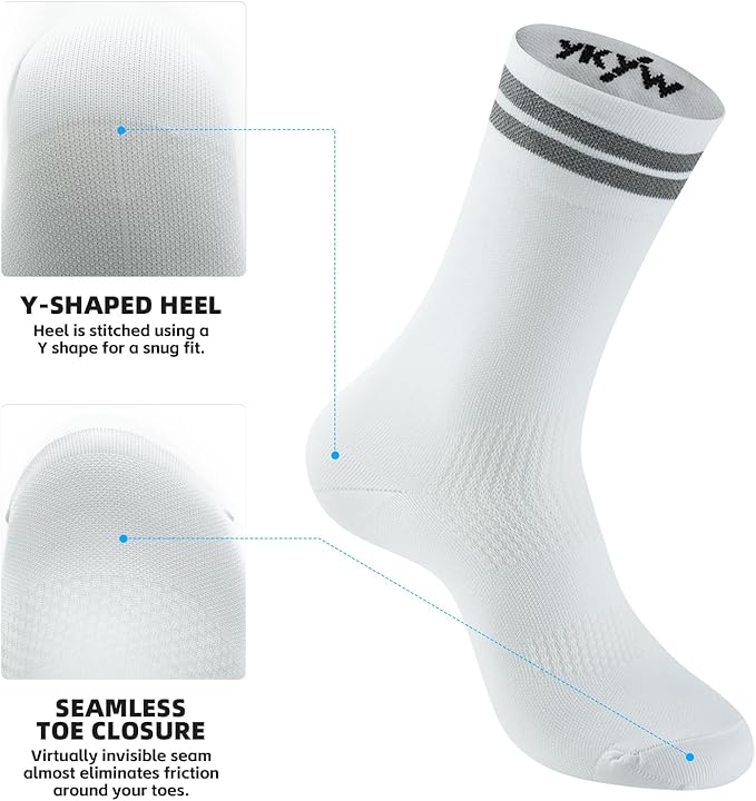 YKYWBIKE Cycling Socks for Men Women-Athletic Crew Bike Socks,Compression Biking Socks for Men Cycling,MTB Riding Socks