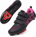 Unisex Road Bike Cycling Shoes Compatible with Peloton Shimano SPD Bike Riding Shoes for Men Women, 3 Straps, Pre-Installed Delta Cleats for Indoor Outdoor Cycling Biking