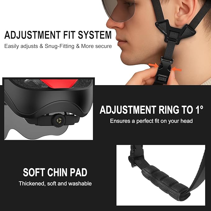 LUMDEER Smart E-bike Helmet with Remote Controlled Turn Signals, Electric Scooter Helmet for Adults with Front & Rear LED Lights, Bike Helmet with Photochromic Visor & Auto Brake Light for Men & Women
