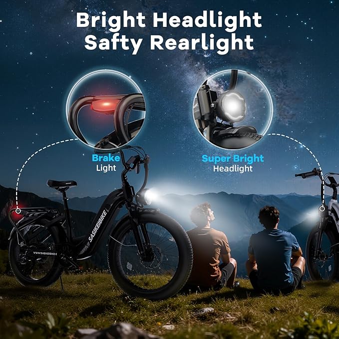 1500W Motor Electric Bike for Adults & Teenager, 48V 20AH Removable Battery Ebike, 24inch Fat Tire Electric Bicycle with 30+MPH, Step-Thru E Bike for Commuting & Mountain, Front Suspension