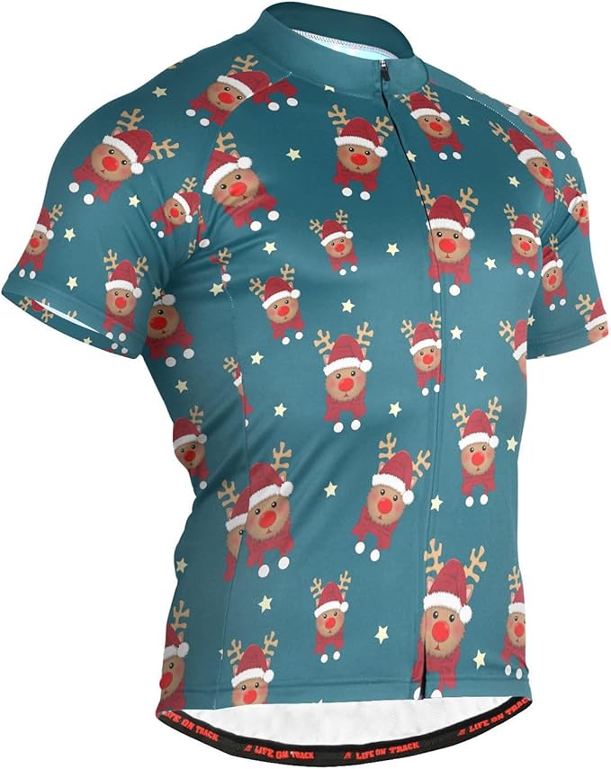 Men's Cycling Bike Jersey Short Sleeve Moisture Wicking, Breathable, Quick Dry Biking Shirt with 3 Rear Pockets