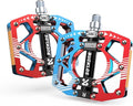 BUCKLOS MTB Bike Flat Pedals with Reflectors,Large Platform Mountain Non Slip CNC Aluminum Alloy Bicycle Pedals Sealed Bearing 9/16" Adult