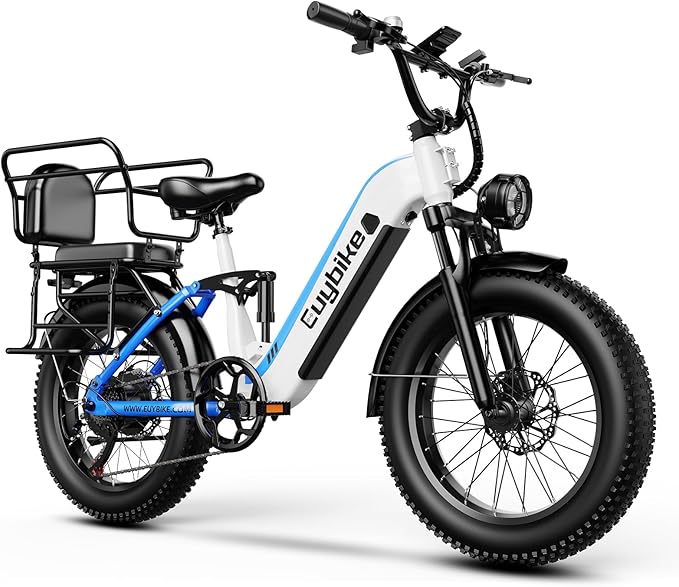 Electric Bike for Adults, 48V 20Ah Battery,1500W Peak Motor Step Thru Ebike 80+ Miles Max Range, 20x4.0 Fat Tires,Max 30Mph Electric Mountain Bike for All Terrain, Ideal for Commute, Off-Road