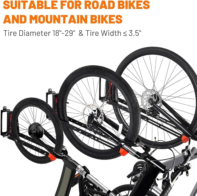Swivel Bike Rack Wall Mount, 1 pcs Bike Hanger Wall Mount, Wall Space-Saving Vertical Bike Hanger, Sturdy Bike Storage Rack, Indoor Bicycle Hooks