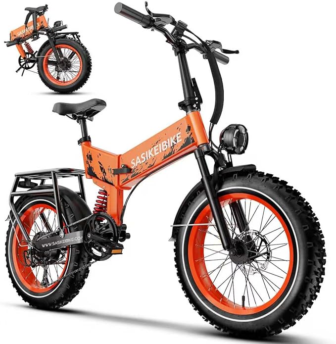 1500W Electric Bike for Adults Full Suspension,48/52v 20AH Electric Dirt Bike with 20" x 4.0 Fat Tire, Max 30+MPH & 70 Miles Electric Bicycle, Ebike for Snow, Mountains, Road UL Certified