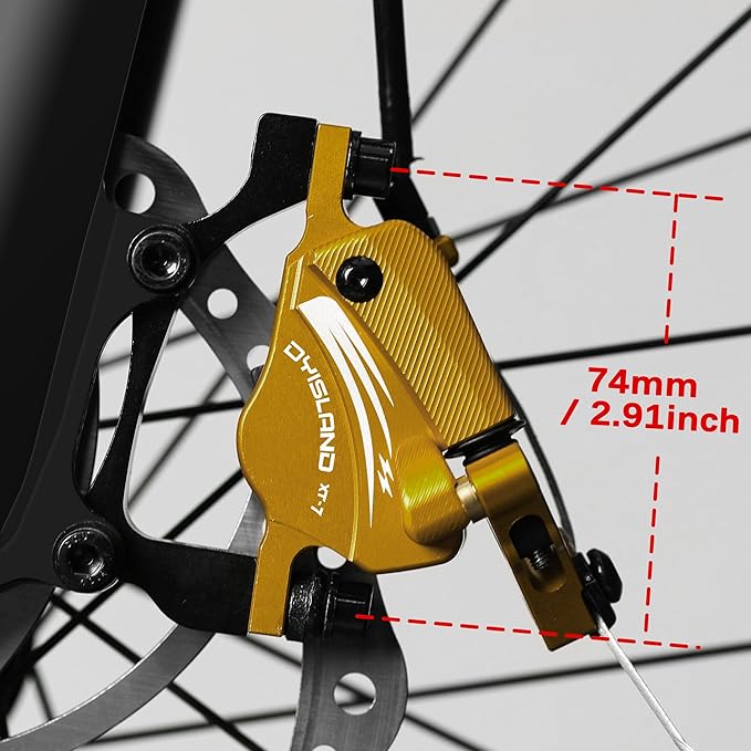 XT-7 Hydraulic Disc Brakes Calipers,Line Pulling/Cable Actuated Front & Rear Brake Calipers for MTB/Mountain Bike/E-Bike.