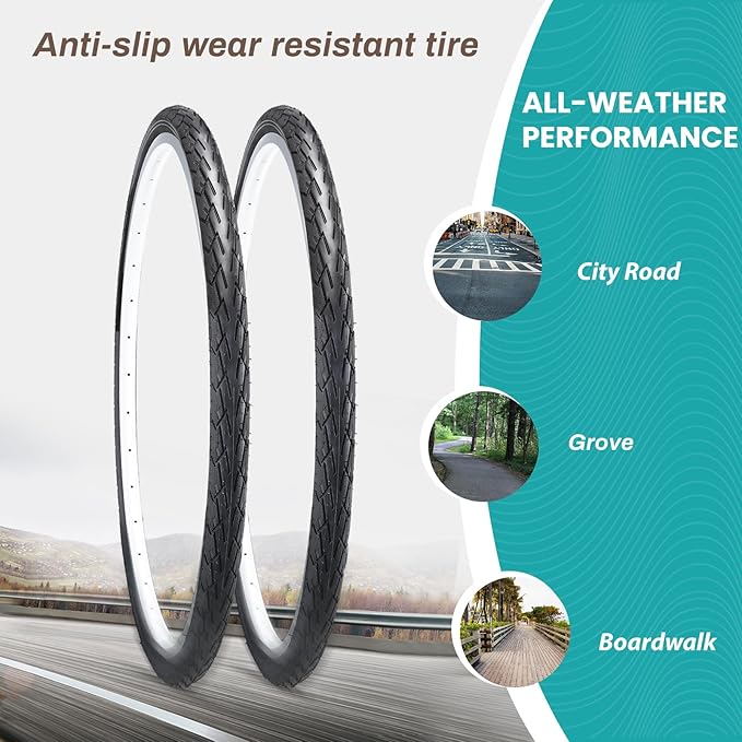 MOHEGIA Road Bike Replacement Tire: 700x25C/700x28C/700Cx35C Folding Bicycle Tire for On City Road Riding
