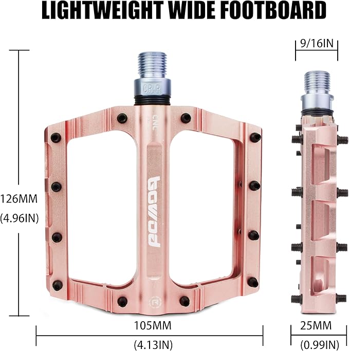 Bike Pedals 9/16" Lightweight Non-Slip Bicycle Platform Pedals - Fits Most Adult Bikes & Mountain Bikes &MTB, Road Bikes and Slip-Resistant Design