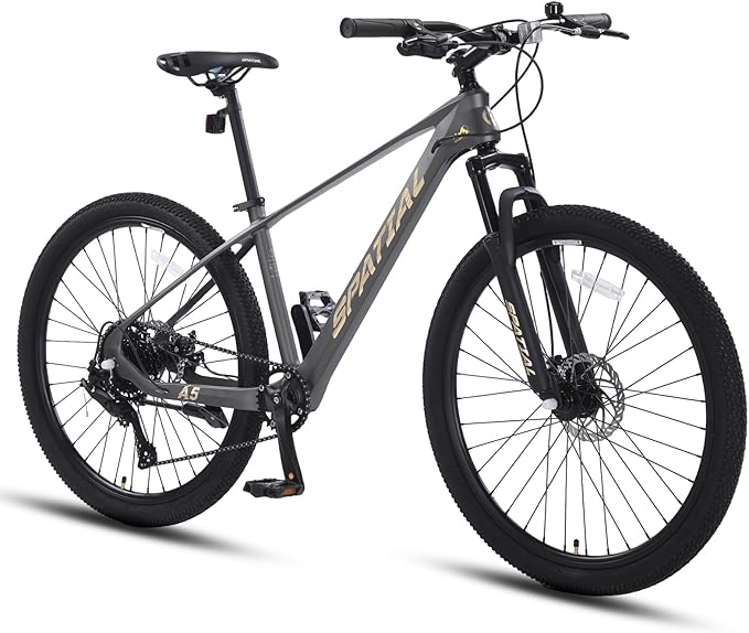 SPATIAL Mountain Bike, 20/24/26/27.5/29 inch Outdoor Cycling Bike,21/8 Speed Lightweight Aluminum Frame | Dual Disc Brakes,Adjustable Ergonomic Seat for Men Women Adult Teens