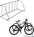 Single Side 6 Bike Floor Rack 110 Inch Length Freestanding Bicycle Parking Stand In Ground Grid Design For Garages Streets Yards And Bike Events Heavy Duty Storage (Grey, Single Side 6 Bike)