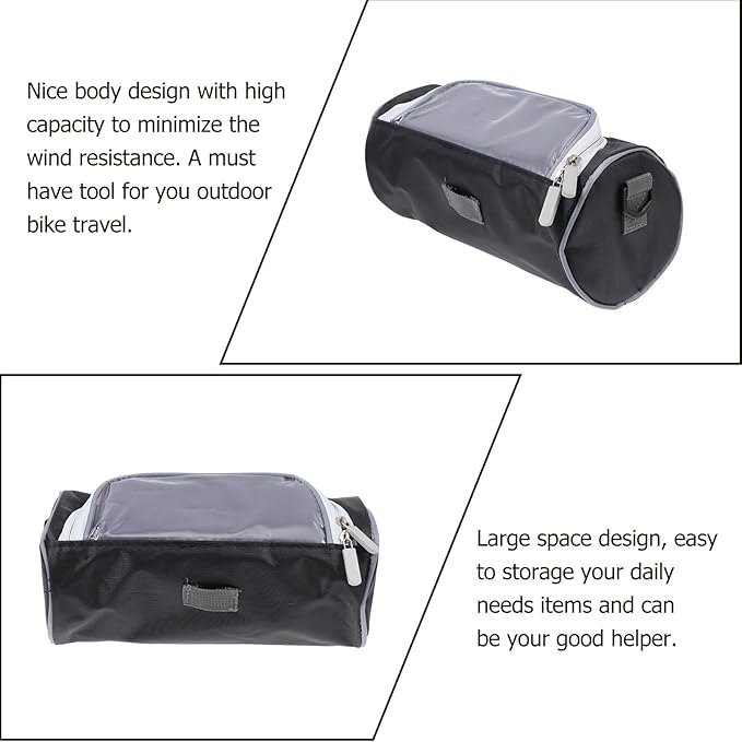 Waterproof Cycling Bike Handlebar Bag with Touchscreen Window, Versatile Outdoor Top Tube Storage Pouch, Front Frame Pack for Commuting and Riding Equipment