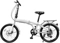 20-Inch Folding Bike with 7-Speed, Lightweight Collapsible Bicycle for City Commuting, Foldable Bikes w/ Elevable Handlebars & Adjustable Seat Height, 7-Gear Transmission Disc Brakes for Traveling