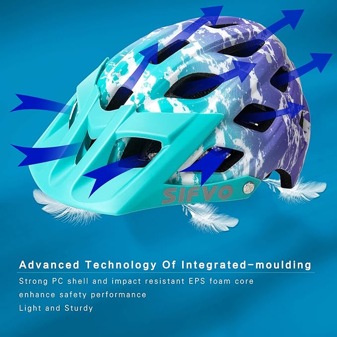 Kids Bike Helmet for Boys and Girls Ages 8-14 Adjustable Youth Helmet with Detachable Visor Lightweight, Safe & Stylish Cycling Bicycle Helmets for Kids 54-57cm