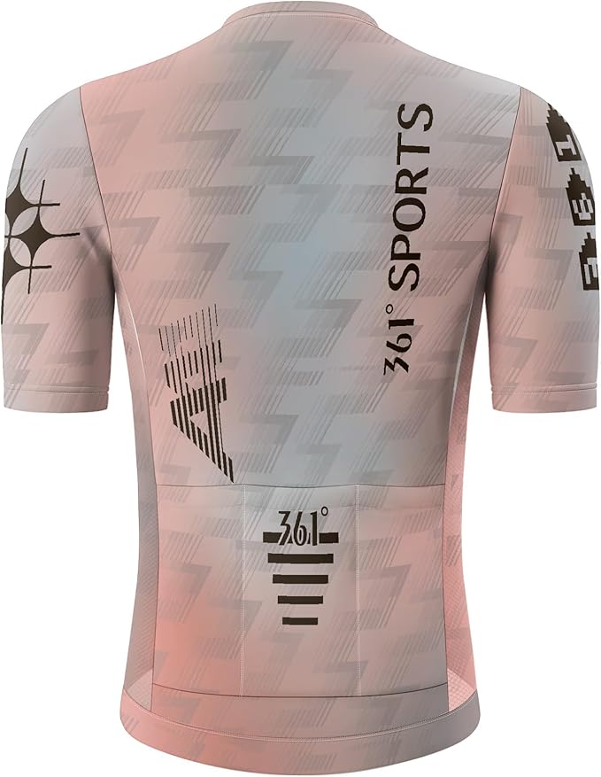 Men's Cycling Jersey Short Sleeve Breathable Quick Dry Bike Shirt Lightweight MTB Road Bicycle Jersey Full Zip 3 Rear Pockets