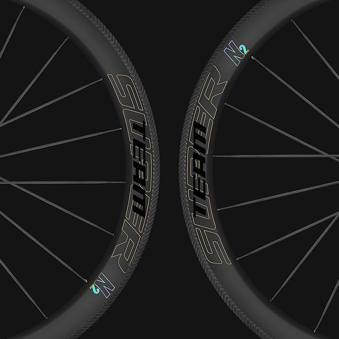 Superteam Carbon Wheelset 700c Rim V Brake 50mm Depth 25mm Width Road Bike Wheels Matte Finish, Tubeless Ready Support for 8-12 Speed Clincher & Tubeless