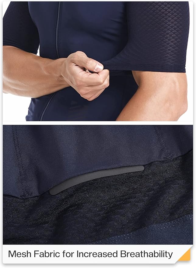 ARSUXEO Pro Cycling Jersey Men Short Sleeves Ultra-Light Road Bike Jersey Cycling Biking Bicycle Shirt