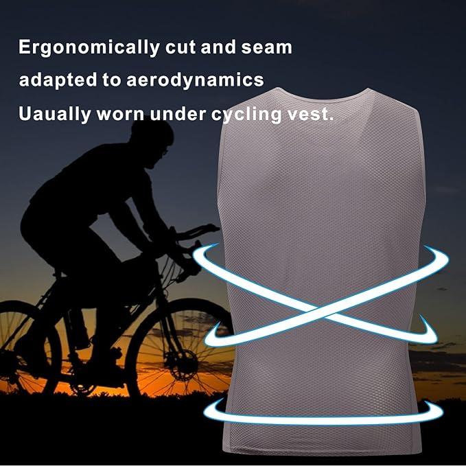 bpbtti Men's High Wicking Sleeveless Base Layer Cycling Running Underwear Quick Dry Vests Lightweight Sports Tank Tops