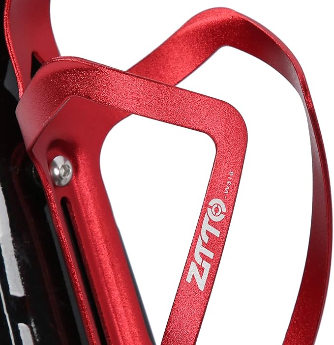 Aluminum Alloy Cage Cage Bouteille, Light Support for Folding Bikes on Road, Black Accessories (Red)