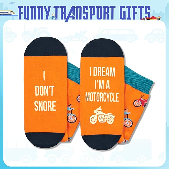 Zmart Transportation Gifts for Adult - Train Race Car Truck Bicycle Motorcycle Socks for Men
