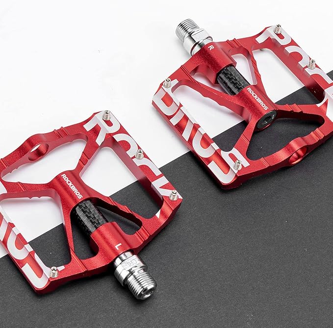 ROCKBROS Mountain Bike Pedals MTB Pedals CNC Non-Slip Lightweight Aluminum Alloy Bicycle Pedals Sealed Bearings Bicycle Platform Pedals 9/16" BMX Road Bike Pedal
