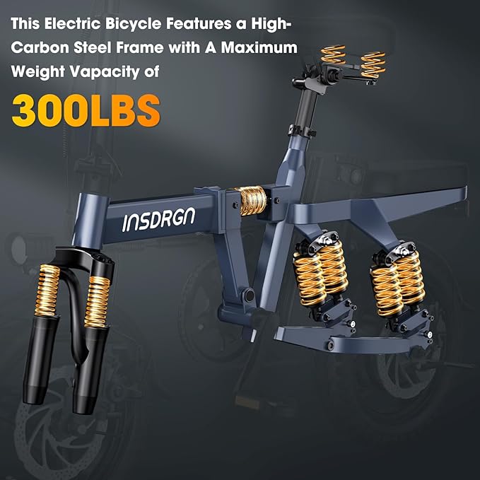14" Folding Electric Bike for Adults, Peak 1500W Motor,20MPH Max Speed,48V 16Ah Removable Battery Electric Bike, 35/62Miles Max Range, UL 2849 Certified E Bike