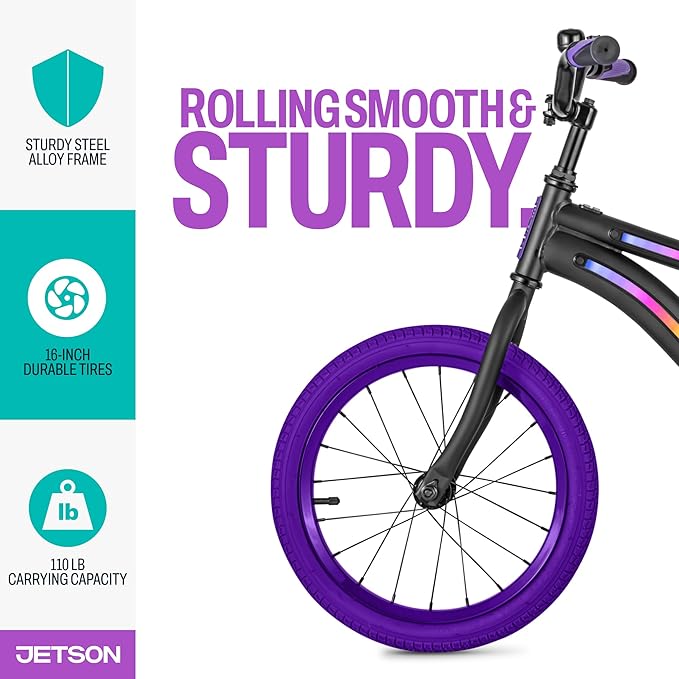 Jetson Light Rider Kids’ Light-up Unisex Bike, LED Light-up Frame, 3 Different Light Modes