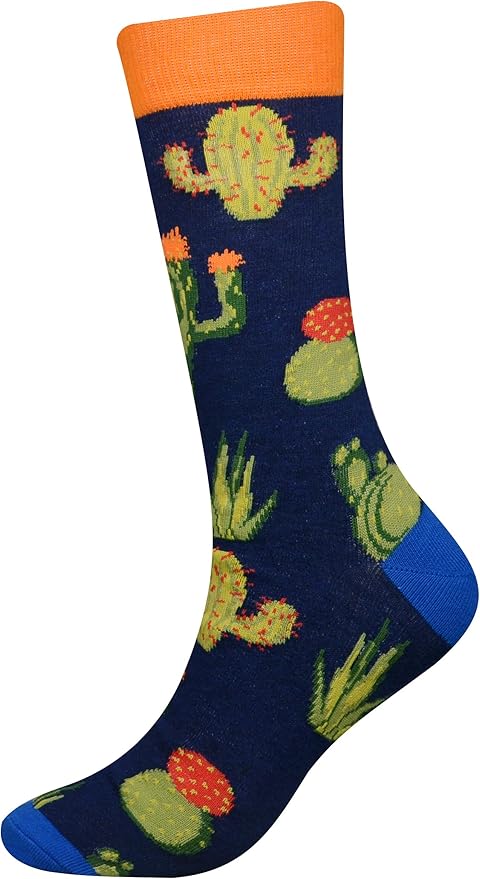 Cansok Men's 2/4 Packs Fun Crazy Novelty Dress Crew Socks
