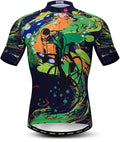 Men Cycling Jersey Skull Bike Short Sleeve Tops Quick-Dry Reflective 3-Pockets S-3XL