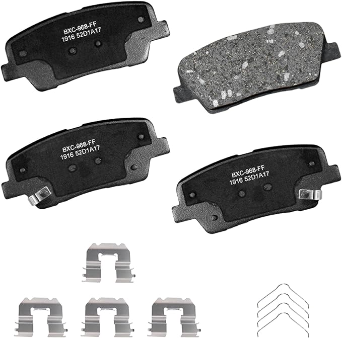 Bendix Premium SBC1916 Ceramic Rear Brake Pads for Hyundai Santa Fe 2018-2017, Santa Fe Sport 2018-2017, Santa Fe XL 2019-2017