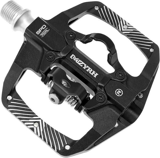 MZYRH Pedal,MTB Mountain Bike Pedals Compatible with Dual Function Sealed Clipless Aluminum 9/16" Bicycle Flat Platform with Cleats for Road, MTB
