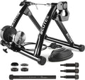 Bike Trainer, Magnetic Bicycle Stationary Stand for Indoor Exercise Riding, 26-29" & 700C Wheels, Quick Release Skewer & Front Wheel Riser Block Included
