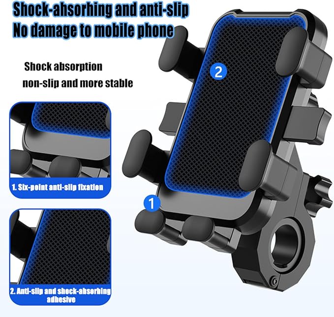 Motorcycle Phone Mount for Yamaha TT R 110 2008-2024, Bike Phone Holder Motorcycle Cell Phone Holder, Quick Install Anti-Shake Motorcycle Phone Mount Holder, B Handlebar Style